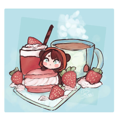 Colored Chibi Sketch w/ background